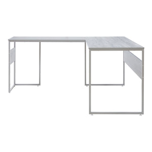 Hoekbureau Karlstang L-vormig lichtgrijs met houtnerf 166x120x75 cm [en.casa]