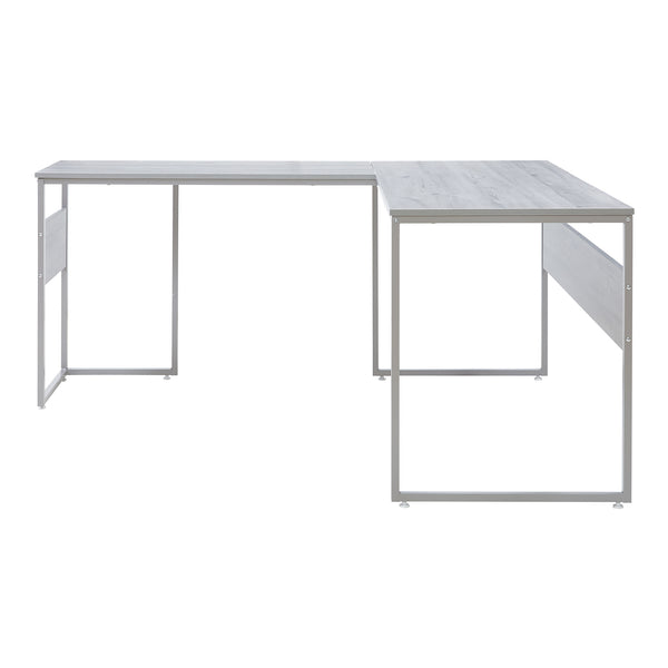 Hoekbureau Karlstang L-vormig lichtgrijs met houtnerf 166x120x75 cm [en.casa]