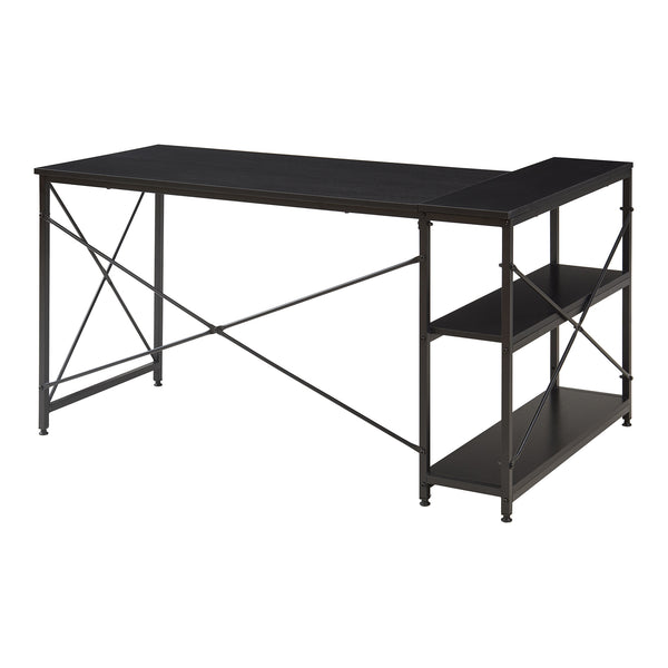 Bureau Raundsvalt zwart 137x88x75 cm [en.casa]