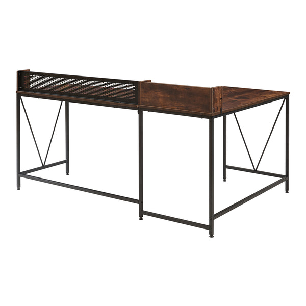 Bureau Frelvepirg L-vorm 165x110x90 cm zwart en walnootkleurig [en.casa]