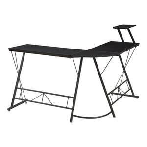 Bureau Yremso L-vormig 122x122x98 cm zwart [en.casa]