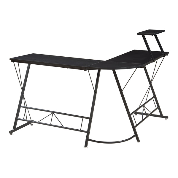 Bureau Yremso L-vormig 122x122x98 cm zwart [en.casa]