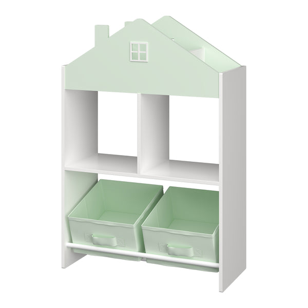 Kinderrek Vipsali huisvorm 90x60x27 cm mintgroen en wit [en.casa]