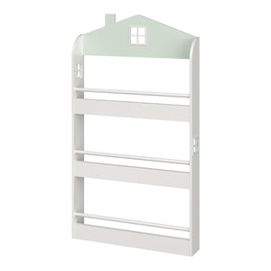 Kinderrek Vipsali huisvorm 106x60x12 cm mintgroen en wit [en.casa]