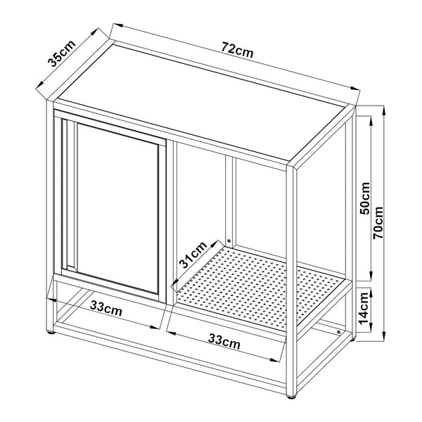Sideboard Burlöv dressoir 70x72x35 cm grijs en wit [en.casa]