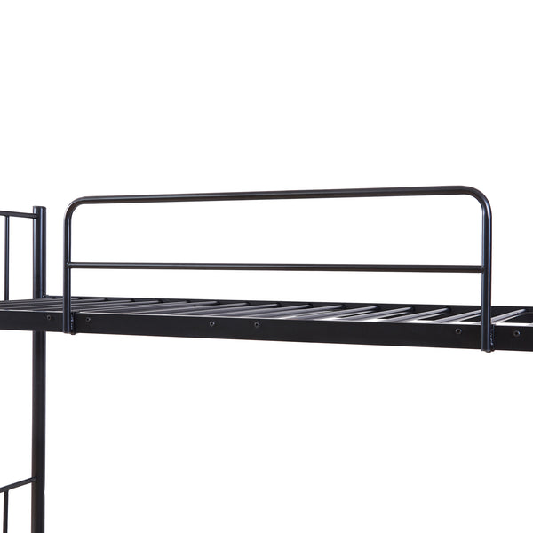 Stapelbed Berimma 200x90 cm met ladder en uitvalbescherming zwart [en.casa]