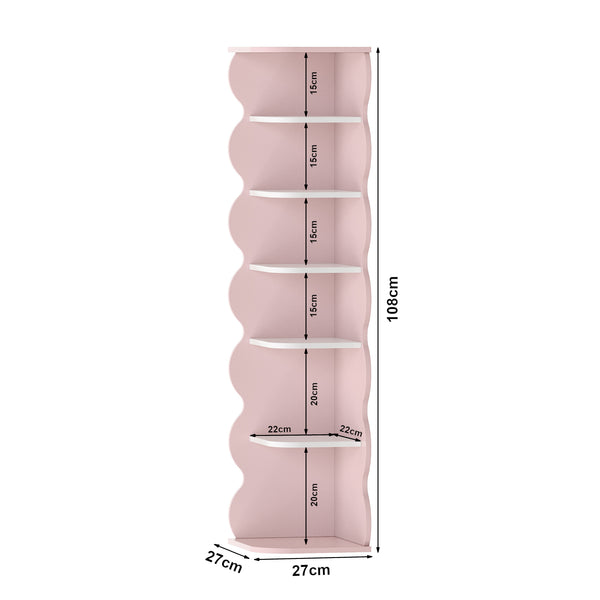 Kinderschoenenrek Vestnes 108x27x27 cm roze en wit [en.casa]