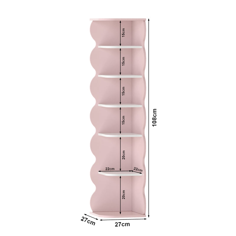 Maatschets Kinderschoenenrek Vestnes 108x27x27 cm roze en wit [en.casa]