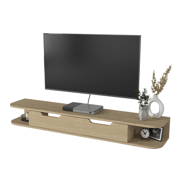 TV meubel Karjali zwevend 150x30x19 cm eikenkleurig [en.casa]