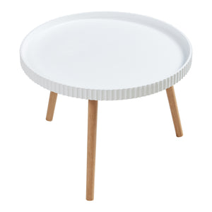 Salontafel Bongard rond Ø60x45 cm wit en naturel [en.casa]