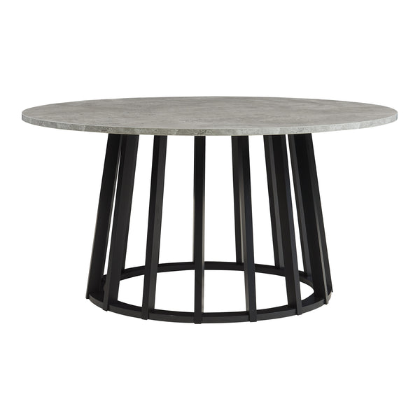 Salontafel Buzzard rond Ø90x45 cm betonkleurig en naturel [en.casa]