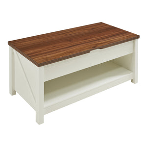 Salontafel Kasama 110x55x54 cm walnootkleurig en wit [en.casa]