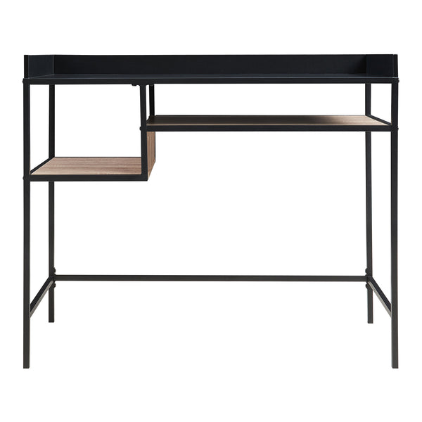 Bureau Belana 100x43x82 cm zwart en eikenkleurig [en.casa]