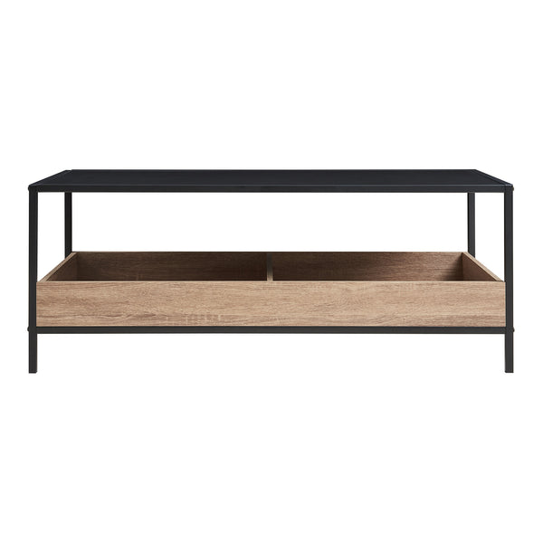 Salontafel Belana 100x48x39 cm zwart en eikenkleurig [en.casa]