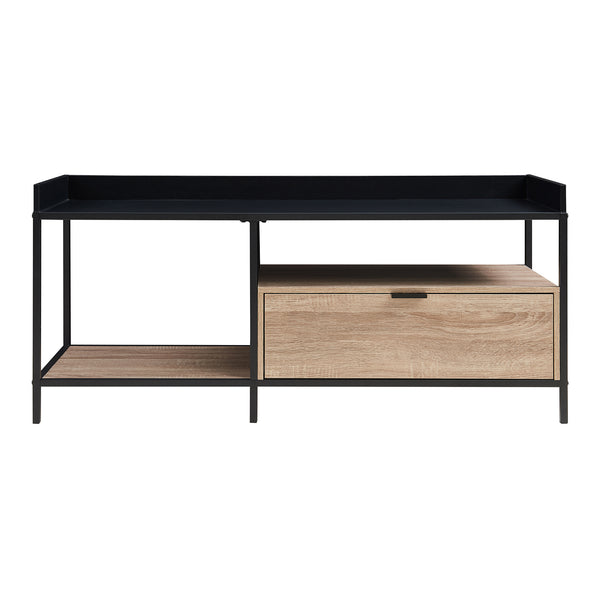 Tv meubel Belana 120x40x54 cm zwart en eikenkleurig [en.casa]
