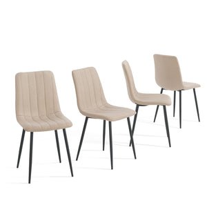 Eetkamerset tafel Fitjar Ø100 cm met stoelen Elsern 5-delig [en.casa]