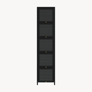 Vitrinekast Ostersund 174x40x35 cm zwart [en.casa]