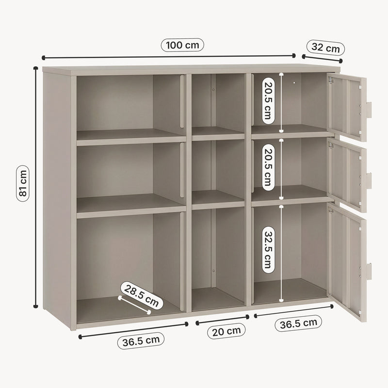 Maatschets Archiefkast Kliri 81x100x32 cm camel [en.casa] 