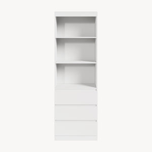 Boekenkast Les met 3 lades en open vakken 180x60x35 cm wit [en.casa]