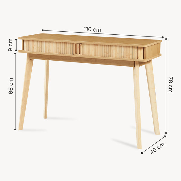 Consoletafel Tysvær bamboe 110x40x78 cm naturel [en.casa]