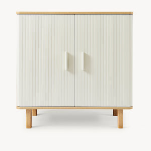 Commode Ferrersp 80x80x40 cm eikenkleurig havermout en naturel [en.casa]