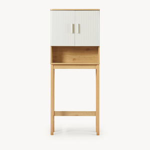 Toiletombouwkast Ferrersp 160x63x20 cm eikenkleurig havermout en naturel [en.casa]