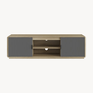 TV meubel Trömi 150x40x43 cm eikenkleurig en grijs [en.casa] 