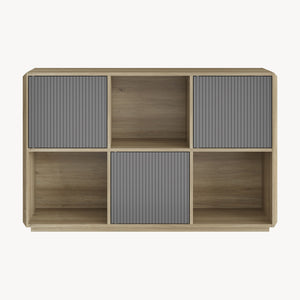 Dressoir Trömi 75x120x30 cm eikenkleurig en grijs [en.casa] 
