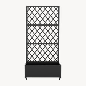 Roomdivider Malja met plantenbak 190x82x38 cm zwart casa.pro