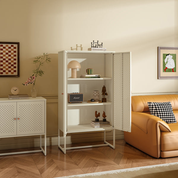 Woonkamerkast Viitasaari commode 150x80x40 cm crèmewit [en.casa] 