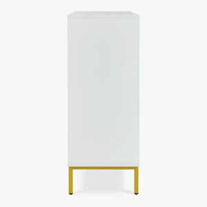 Sideboard Reyri 90x80x35 cm Wit/Goudkleurig [en.casa]