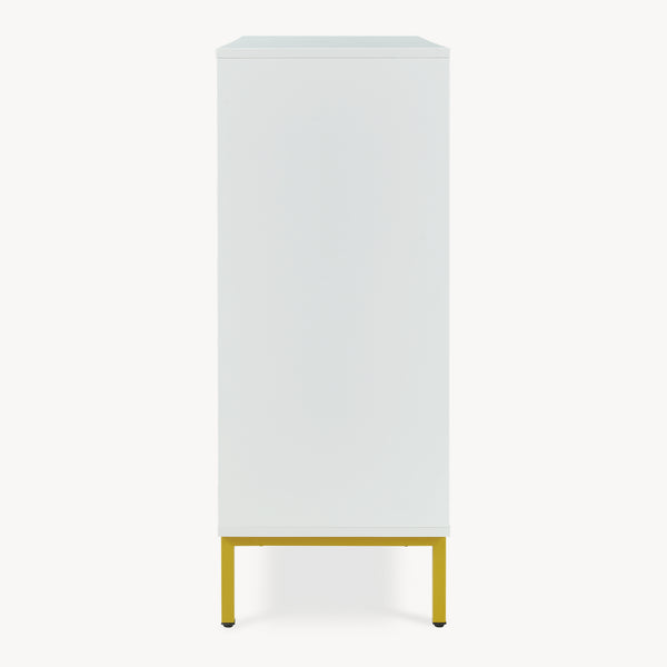 Sideboard Reyri 90x80x35 cm Wit/Goudkleurig [en.casa]