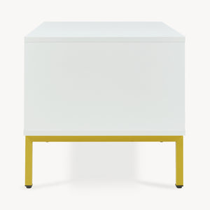Salontafel Reyri 80x45x42 cm Wit/Goudkleurig