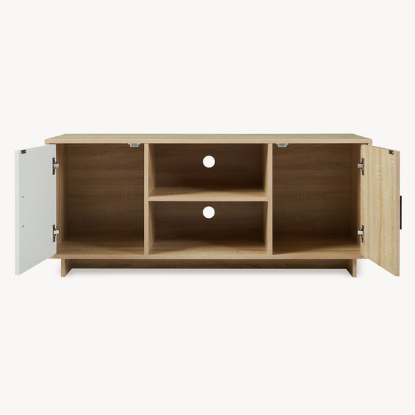 Tv-meubel Kenta 120x39x52 cm sonoma eiken en wit [en.casa] 