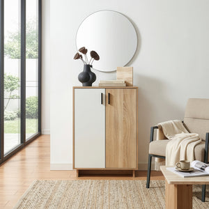 Opbergkast Kenta 60x35x90 cm sonoma eiken en wit [en.casa]