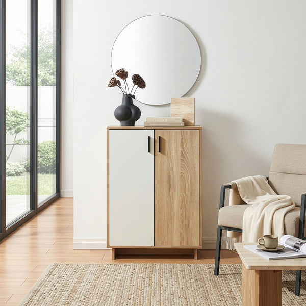 Opbergkast Kenta 60x35x90 cm sonoma eiken en wit [en.casa]