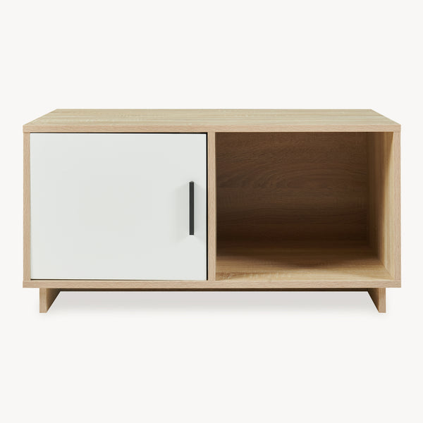 Salontafel Kenta 80x45x40 cm Sonoma-eikenlook/wit [en.casa]