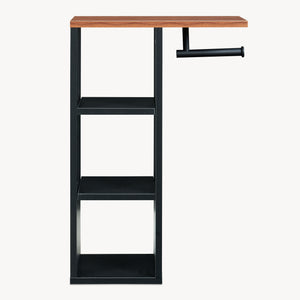 Toiletpapierhouder Trond 60x40x16 cm Zwart/Walnootlook [en.casa]