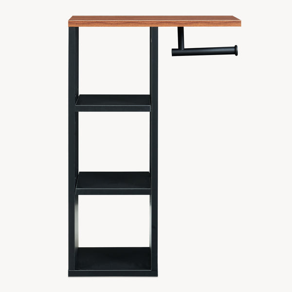 Toiletpapierhouder Trond 60x40x16 cm Zwart/Walnootlook [en.casa]