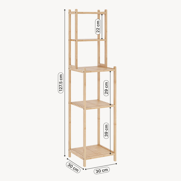 Badrek Anun 128x30x30 cm Bamboe Naturel [en.casa]