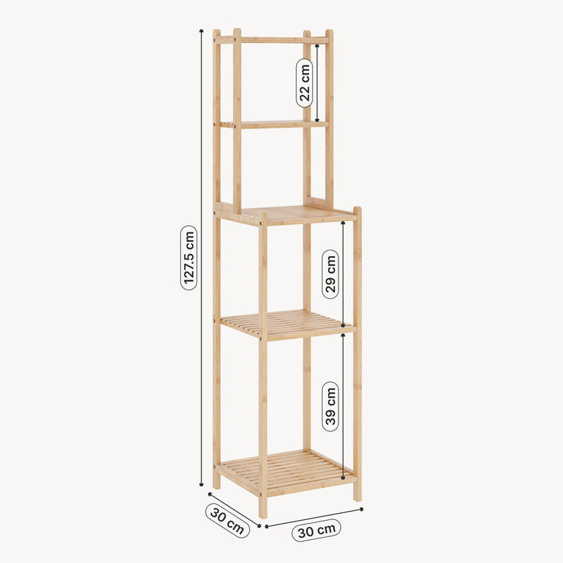 Maatschets Badrek Anun 128x30x30 cm Bamboe Naturel [en.casa]