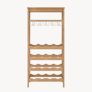 Wijnrek Fillby met glashouder bamboe 80x30x85 cm naturel [en.casa] 