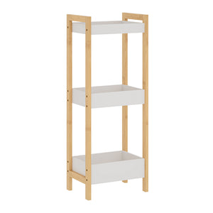 Badrek Anun met 3 niveaus 75x28x20 cm bamboe natuur/wit [en.casa]