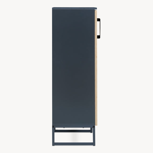 Badkamerkast Svanes 90x30x30 cm Donkergrijs/Natuur [en.casa]