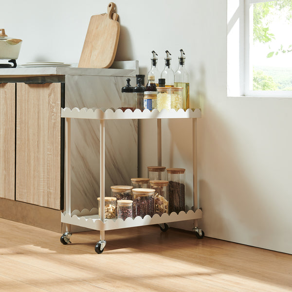 Serveerwagen Bolmanralu trolley 60x61x31 cm grijs [en.casa] 