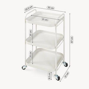 Serveerwagen Kelevn trolley 67x33x31 cm grijs [en.casa] 