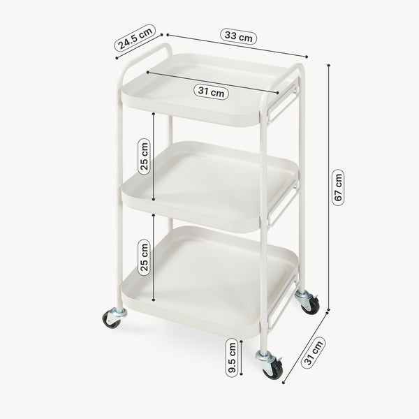 Serveerwagen Kelevn trolley 67x33x31 cm grijs [en.casa] 