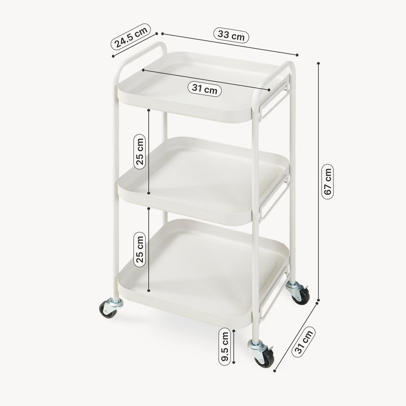 Maatschets Serveerwagen Kelevn trolley 67x33x31 cm grijs [en.casa] 