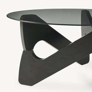 Salontafel Reypio Ø70x35 cm Zwart/Grijs [en.casa]