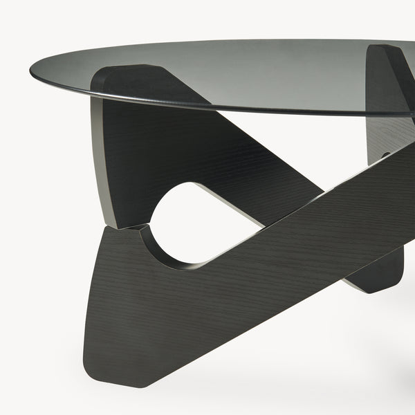Salontafel Reypio Ø70x35 cm Zwart/Grijs [en.casa]